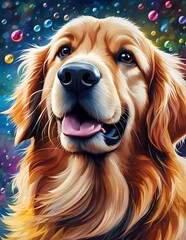 happy golden retriever dog