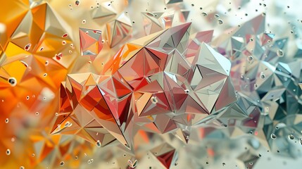 A 3D geometric illustration featuring a network of connected polyhedra
