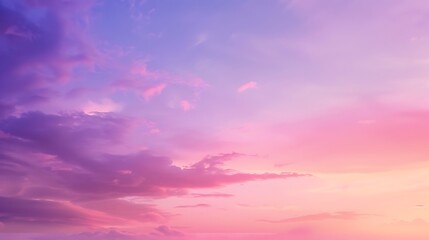 Fototapeta premium Tranquil Gradient: Deep Purple to Pastel Pink Silhouette on Evening Sky Background