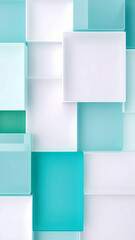 Obraz premium Futuristic abstract turquoise geometry background. Modern gradient illustration, minimal. Futuristic artwork, digital drawing for interior design, fashion textile, wallpaper, website