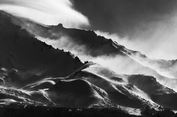 Mountain Ridges - B & W