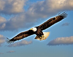 Obraz premium american bald eagle soaring through the sky