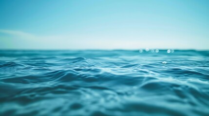 Serene Blue Ocean: Tranquil Waters and Ethereal Horizon Overlay for Coastal Bliss.