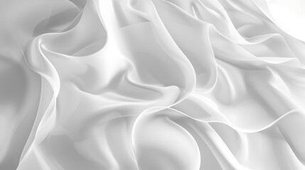 Obraz premium Elegance in Motion - Abstract White Textures with Surreal Patterns and Smooth Gradients, Close-Up Artistic Manipulation