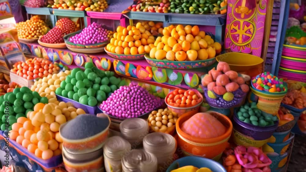 Poster an assortment of colorful fruits and vegetables creating a lively and appealing display, a colorful 