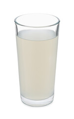 Glass of coconut water isolated on white