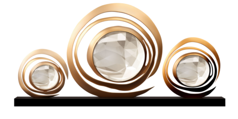 set of modern abstract modern decor sculpture mirror or picture frame in deferent materials for home living room or reception decoration concepts isolated on a white transparent background