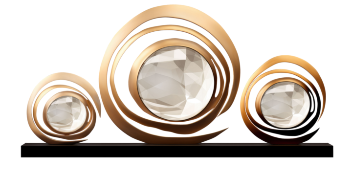 set of modern abstract modern decor sculpture mirror or picture frame in deferent materials for home living room or reception decoration concepts isolated on a white transparent background