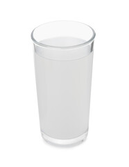 Glass of coconut water isolated on white