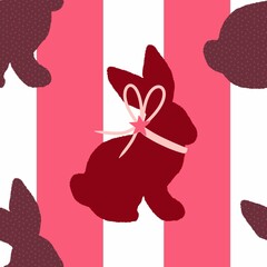 Cartoon Easter rabbit seamless bunnies pattern for wrapping paper and fabrics and linens and kids clothes