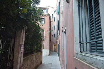 narrow street in old port city