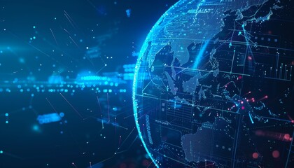 Global network background. Abstract virtual pattern. World globe technology. Network digital cyberspace worldwide concept