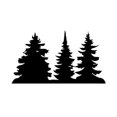 Obraz premium Pine Tree Silhouette Vector Clipart. 