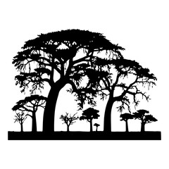 Tree Silhouette Vector Clipart	