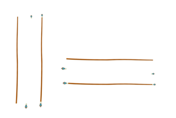 Rope made of string with fastening handles - on isolated transparent background.