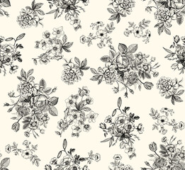 Seamless floral design. Backdrop flowers pattern.