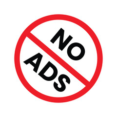 Set of No Ads icon. No Ads Sign Vector On White Background. Block ads icon collection. Vector Illustration.
