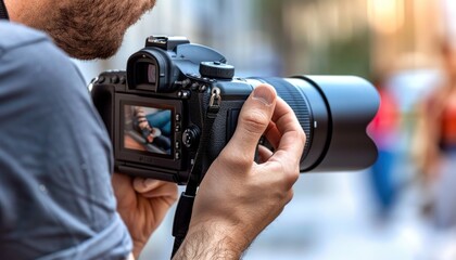 Man capturing a moment with his camera at an event