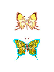 Vintage groovy night butterfly