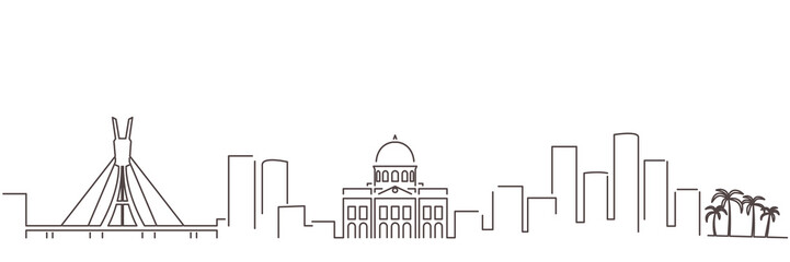 Recife Dark Line Simple Minimalist Skyline With White Background
