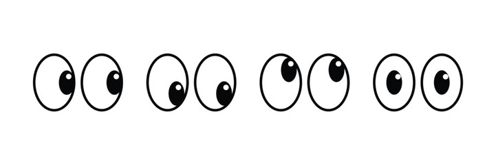 Set of cartoon eyes icon collection. Vector Illustration.