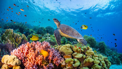 Photo a coral reef garden filled with vibrant color