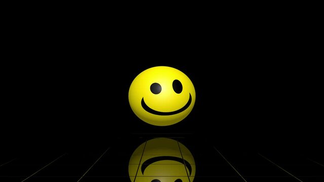 ein gutgelaunter gelber Smiley h&uuml;pft im Takt, 120 bpm
