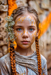 Portrait of a young beautiful girl. Generative AI