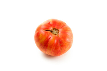 Pink tomato isolated on white background with clipping path. .