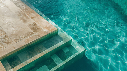 Pool with fine tile