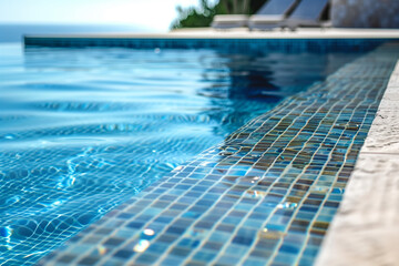 Modern pool with mosaic tile