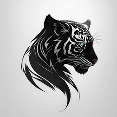 Black tiger logo on white background