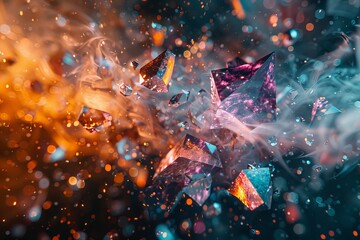 Vibrant Abstract Crystal Explosion