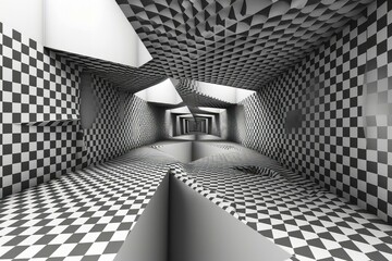 Obraz premium Abstract Checkered Optical Illusion