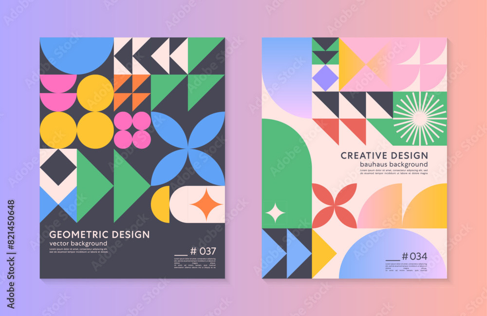 Wall mural abstract geometric pattern backgrounds with copy space for text.trendy minimalist geometric designs 