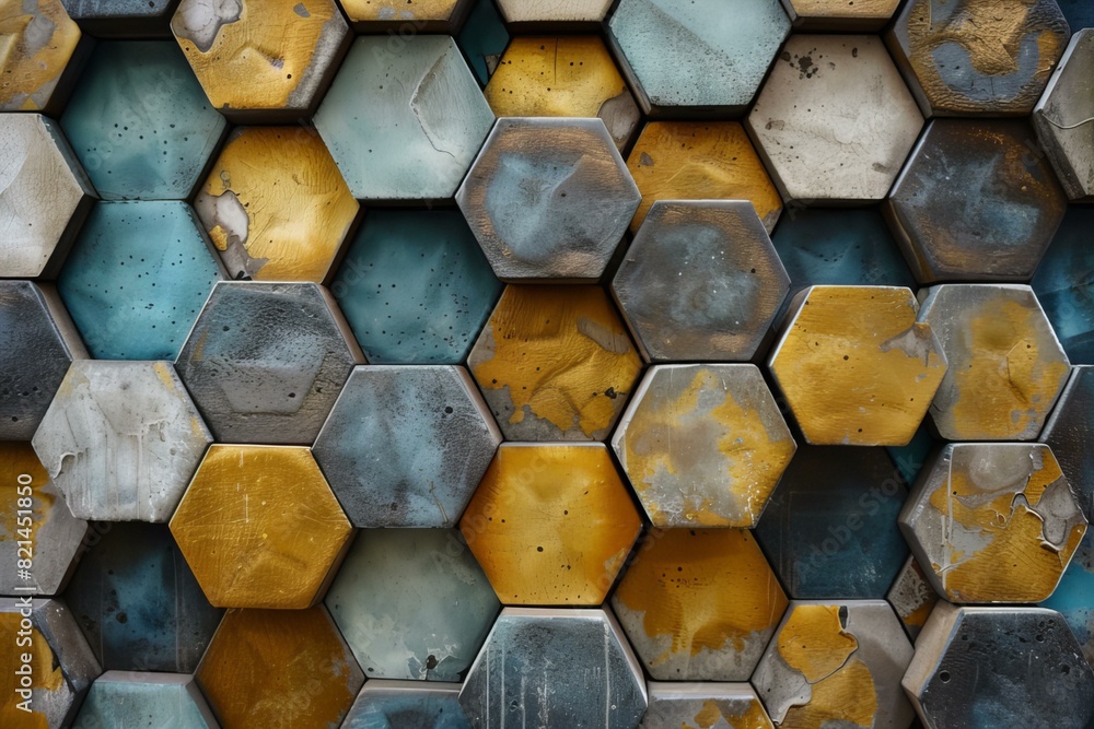 Sticker Hexagonal Patterned Wall Art