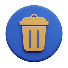 Delete Icon 3D Illustration, User Interface Icon.