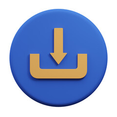Download Icon 3D Illustration, User Interface Icon.