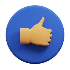 Like Button 3D Illustration, User Interface Icon.