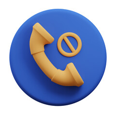 Reject Call 3D Illustration, User Interface Icon.