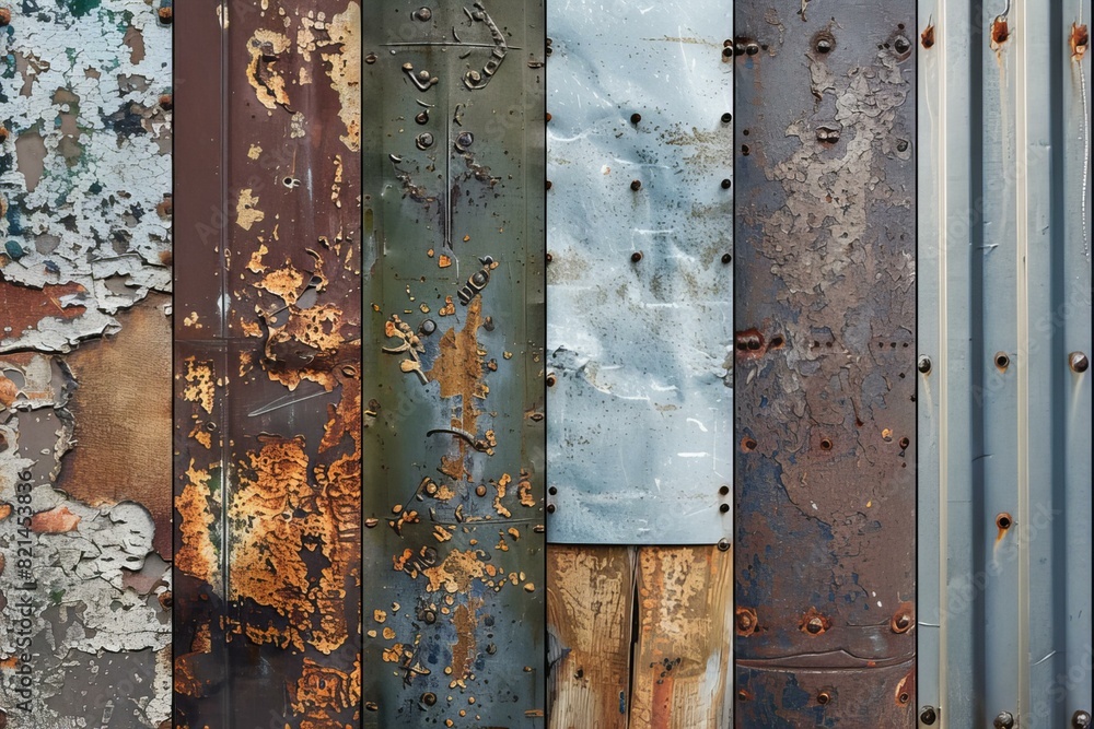 Sticker Rusty metal texture wall