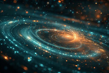 Spiral Galaxy Swirl with Radiant Lights