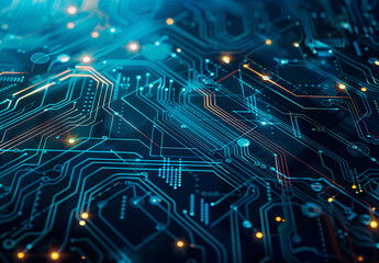Obraz premium Photo of computer circuit board background