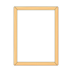 Vertical wooden frame with a white blank canvas board vector