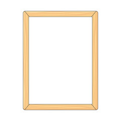 Obraz premium Vertical wooden frame with a white blank canvas board vector