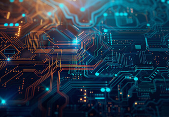 Obraz premium Photo of computer circuit board background