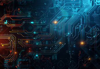 Fototapeta premium Photo of computer circuit board background