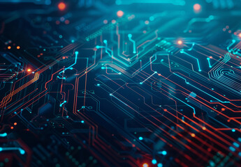 Obraz premium Photo of computer circuit board background