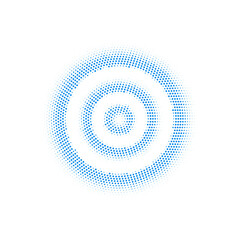 Blue digital signal dot pattern vector illustration.
