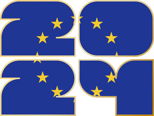 2024 with flag of European Union